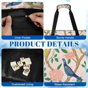 Premium Blue Birdie Mahjong Tote Bag Set
