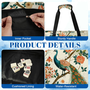 Green Peacock Mahjong Tote Bag Set