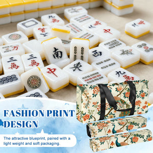 Green Peacock Mahjong Tote Bag Set