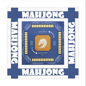 White/Blue Design With Instructions-easy-to-follow mah-jong tablecloth